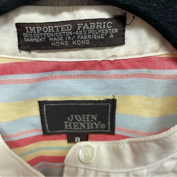 Vintage John Henry striped shirt long sleeve pleated women’s size 8 - Picture 6 of 6